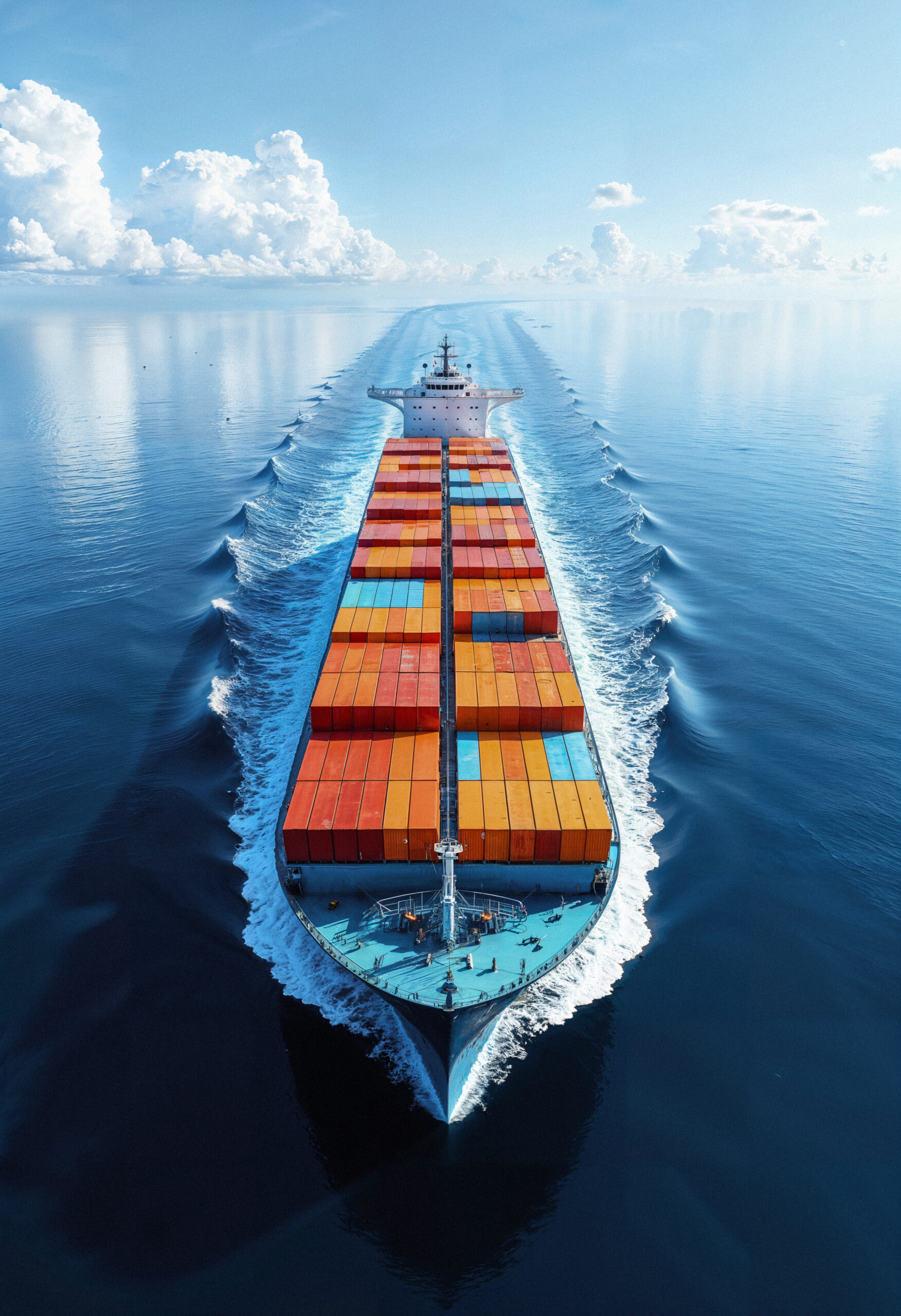 cargo ship sailing ocean